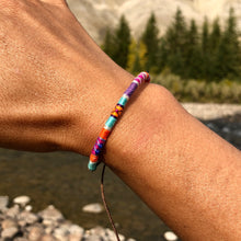 Load image into Gallery viewer, "Autumn Afternoon" Cotton with Ethiopian Opal, Pearl, Lapis, Turquoise, and Seed Bead Wanderlust Bracelet

