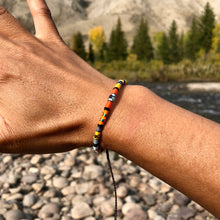 Load image into Gallery viewer, “September Aspen" Cotton with Ethiopian Opal, Turquoise, Labradorite, and Seed Bead Wanderlust Bracelet
