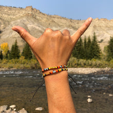 Load image into Gallery viewer, "Golden Wilderness" Cotton with Ethiopian Opal and Turquoise Wanderlust Bracelet

