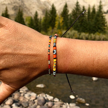 Load image into Gallery viewer, "Golden Wilderness" Cotton with Ethiopian Opal and Turquoise Wanderlust Bracelet
