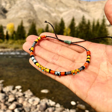Load image into Gallery viewer, "Golden Wilderness" Cotton with Ethiopian Opal and Turquoise Wanderlust Bracelet
