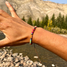Load image into Gallery viewer, "Wild Autumn" Cotton with Ethiopian Opal, Turquoise, Pearl, and Seed Bead Wanderlust Bracelet
