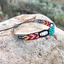 Load image into Gallery viewer, "Bohemian Dream” Turquoise, Pearl, and Seed Bead Dream Bracelet
