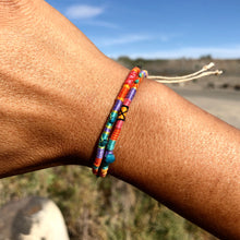 Load image into Gallery viewer, "Wherever the Wind Blows" Cotton with Apatite and Turquoise Wanderlust Bracelet
