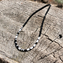 Load image into Gallery viewer, "Freedom" in Morse Code, Seed Bead Spirit Bracelet in Black and White
