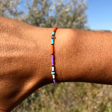 Load image into Gallery viewer, "Rambler" Amethyst, Pearl, Labradorite, Turquoise, and Seed Bead Spirit Bracelet
