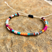 Load image into Gallery viewer, "Butterfly Effect" Fiber Threads with Pearl, Turquoise, and Opal Stone Wanderlust Bracelet
