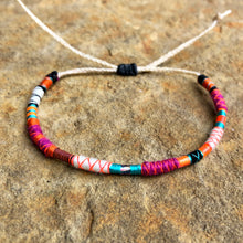 Load image into Gallery viewer, "Fire and Brimstone" Fiber Threads with Alpaca and Merino Wool Wanderlust Bracelet
