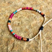 Load image into Gallery viewer, "Fire and Brimstone" Fiber Threads with Alpaca and Merino Wool Wanderlust Bracelet
