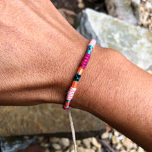 Load image into Gallery viewer, "Fire and Brimstone" Fiber Threads with Alpaca and Merino Wool Wanderlust Bracelet
