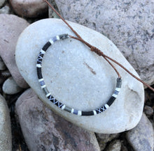 Load image into Gallery viewer, "Black Wolf" Cotton and Merino Wool Wanderlust Bracelet
