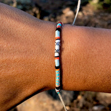 Load image into Gallery viewer, “Wandering Bear” Cotton with Ethiopian Opal, Turquoise, and Pearl Wanderlust Bracelet
