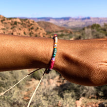 Load image into Gallery viewer, “Healing Heart" Fiber Threads with Herkimer diamond, Ethiopian opal, and Turquoise Stone Wanderlust Bracelet
