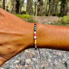 Load image into Gallery viewer, “Blaze" Cotton with Labradorite, Turquoise, and Ethiopian Opal Wanderlust Bracelet
