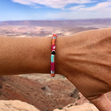 Load image into Gallery viewer, “Desert Paintbrush” Fiber Threads with Herkimer Diamond, Malachite, Opal Stone Wanderlust Bracelet
