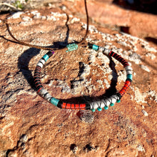 Load image into Gallery viewer, “Utah" Fiber Threads with Turquoise Stone Wanderlust Bracelet

