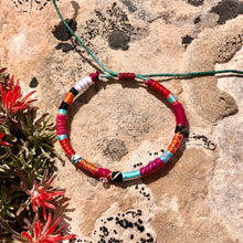 Load image into Gallery viewer, “Desert Paintbrush” Fiber Threads with Herkimer Diamond, Malachite, Opal Stone Wanderlust Bracelet
