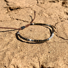Load image into Gallery viewer, “Stars in the Night" Fiber Threads with Merino Wool Wanderlust Bracelet

