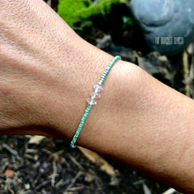 Load image into Gallery viewer, “Twilight” Herkimer Diamond, Seed Bead Spirit Bracelet or Anklet
