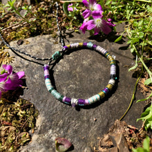 Load image into Gallery viewer, “Woodlands” Fiber Threads with Herkimer Diamond, Amethyst, Malachite, Opal Stone Wanderlust Bracelet

