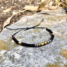 Load image into Gallery viewer, “Moose” Cotton and Irish Waxed Linen Cord Wanderlust Bracelet
