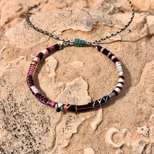 Load image into Gallery viewer, “Canyonlands” Fiber Threads with Obsidian Stone Wanderlust Bracelet
