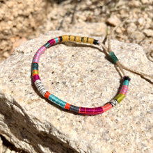Load image into Gallery viewer, “Living is Art" Fiber Threads with Merino and Alpaca Wool Wanderlust Bracelet

