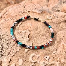 Load image into Gallery viewer, “Balance” Fiber Threads with Herkimer Diamond, Pearl, Turquoise Stone Wanderlust Bracelet
