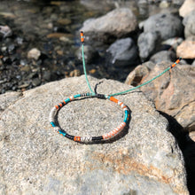 Load image into Gallery viewer, “Pacific Coast Highway” Cotton, Merino Wool, Opal Wanderlust Bracelet
