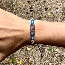 Load image into Gallery viewer, “Dream Catcher” Labradorite, Moonstone, Spiny Oyster Turquoise, Seed Bead Dream Bracelet
