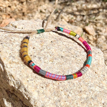 Load image into Gallery viewer, “Living is Art" Fiber Threads with Merino and Alpaca Wool Wanderlust Bracelet

