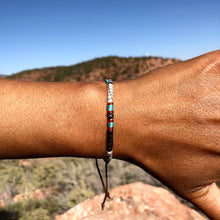 Load image into Gallery viewer, “The Road" Fiber Threads with Tibetan Turquoise Stone Wanderlust Bracelet
