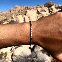 Load image into Gallery viewer, “Stars in the Night" Fiber Threads with Merino Wool Wanderlust Bracelet
