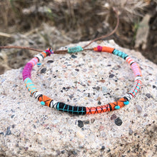 Load image into Gallery viewer, “Arizona" Fiber Threads with Tibetan Turquoise Stone Wanderlust Bracelet
