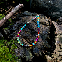 Load image into Gallery viewer, “Wildfire” Turquoise, Labradorite, Apatite, Peridot, Black Spinel, Ethiopian Opal, Seed Bead, Spirit Bracelet or Anklet
