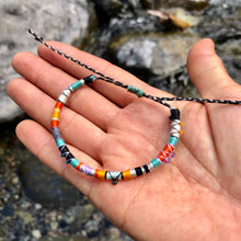 Load image into Gallery viewer, “Ignite" Cotton with Amethyst, Ethiopian Opal, Turquoise, Labradorite, and Seed Bead Wanderlust Bracelet
