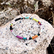 Load image into Gallery viewer, “The Wolf” Fiber Threads with Turquoise and Opal Stones Wanderlust Bracelet
