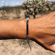 Load image into Gallery viewer, “The Navigator" Fiber Threads with a Malachite Stone Wanderlust Bracelet
