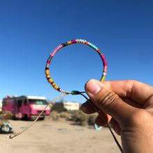 Load image into Gallery viewer, “Living is Art" Fiber Threads with Merino and Alpaca Wool Wanderlust Bracelet
