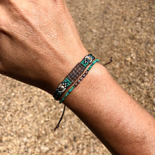 Load image into Gallery viewer, "Moon River II" Labradorite, Turquoise, Seed Bead Spirit Bracelet
