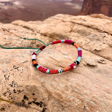Load image into Gallery viewer, “Desert Paintbrush” Fiber Threads with Herkimer Diamond, Malachite, Opal Stone Wanderlust Bracelet
