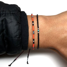 Load image into Gallery viewer, “My Life was a Vast Glowing Empty Page" Various Fiber Threads Micro-Wanderlust Bracelet
