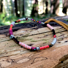 Load image into Gallery viewer, “Curly" Fiber Threads with Malachite, Obsidian, Turquoise, Opal Wanderlust Bracelet
