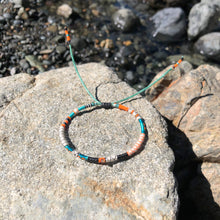 Load image into Gallery viewer, “Pacific Coast Highway” Cotton, Merino Wool, Opal Wanderlust Bracelet
