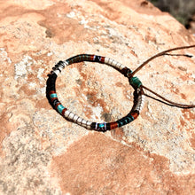 Load image into Gallery viewer, “The Road" Fiber Threads with Tibetan Turquoise Stone Wanderlust Bracelet
