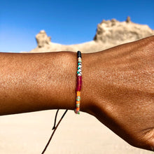 Load image into Gallery viewer, “Sunny" Fiber Threads with Turquoise Stone Wanderlust Bracelet
