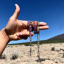 Load image into Gallery viewer, “Tumbling Tumbleweed” Ethiopian Opal, Turquoise, Labradorite, Amethyst, Moonstone, and Seed Bead Dream Masklet / Necklace
