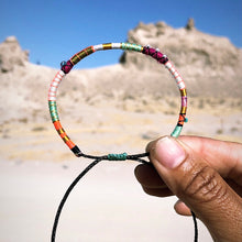 Load image into Gallery viewer, “Cloud" Fiber Threads with Turquoise, Pearl, and Opal Stone Wanderlust Bracelet
