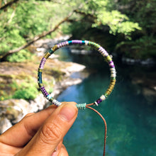 Load image into Gallery viewer, “Enchanted Forest” Fiber Threads with Amethyst Stone Wanderlust Bracelet
