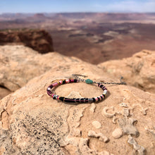 Load image into Gallery viewer, “Canyonlands” Fiber Threads with Obsidian Stone Wanderlust Bracelet
